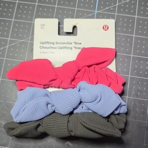 Lululemon Uplifting Bow Scrunchie 3-Pack — Pink, Lavender, Olive